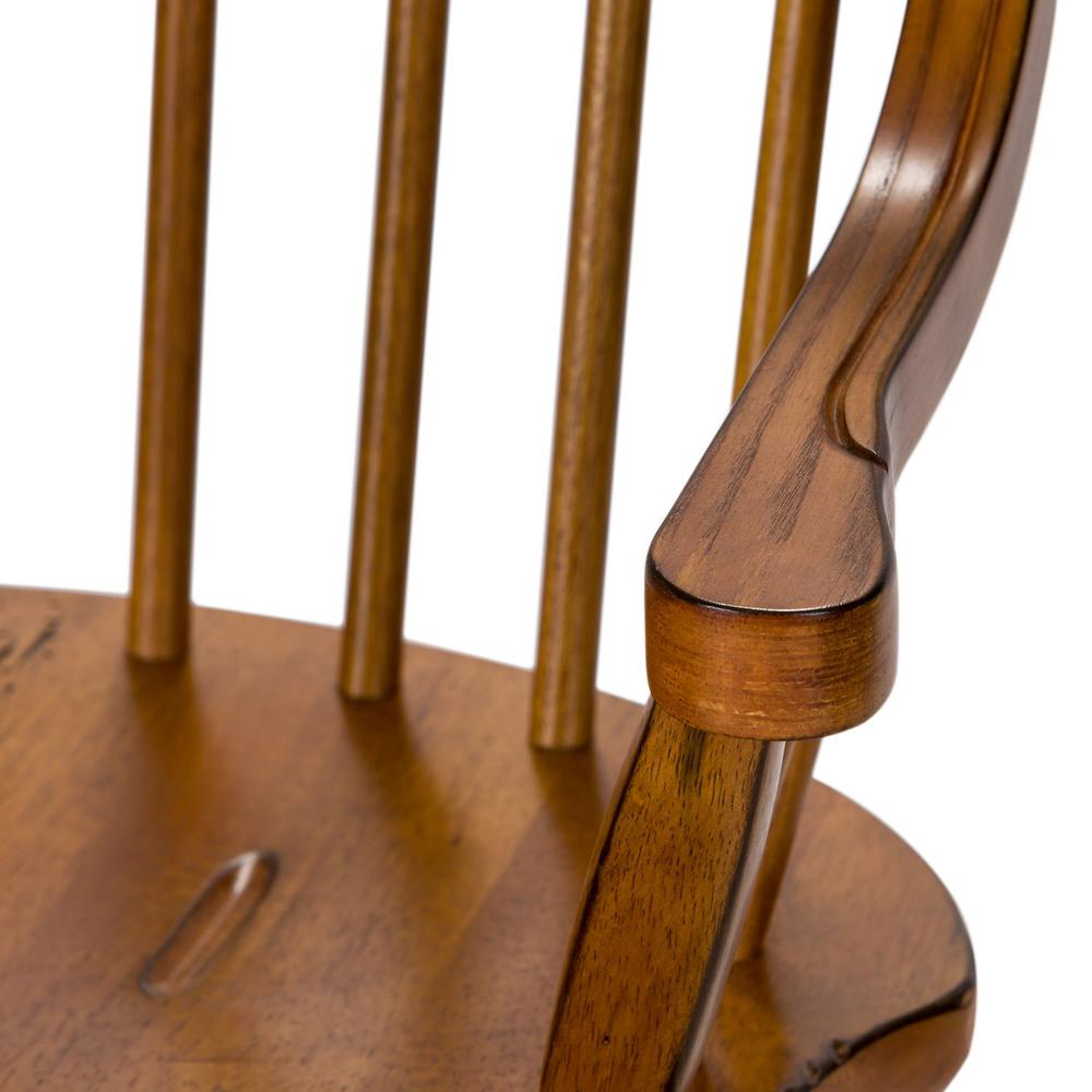 Treasures Bow Back Arm Chair - Oak in Rustic Oak. Picture 5