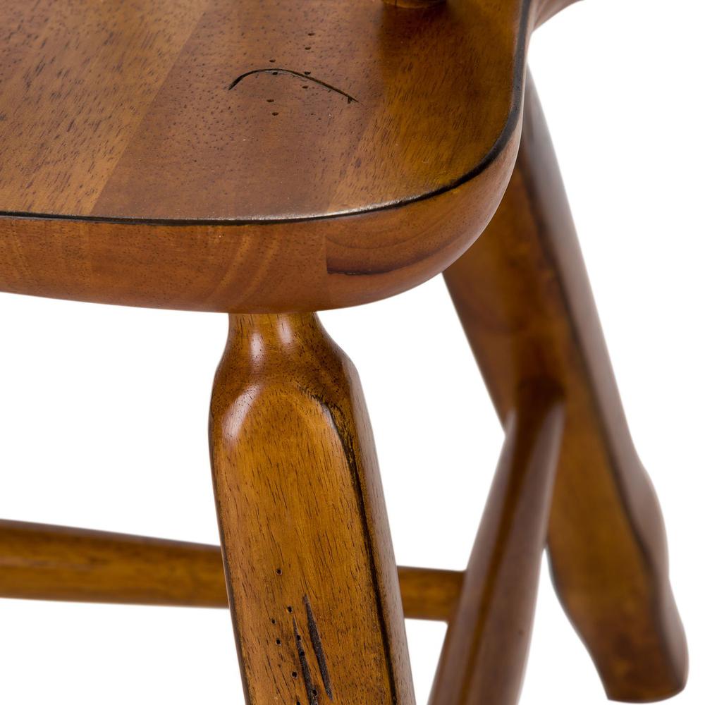 Treasures Bow Back Arm Chair - Oak in Rustic Oak. Picture 6