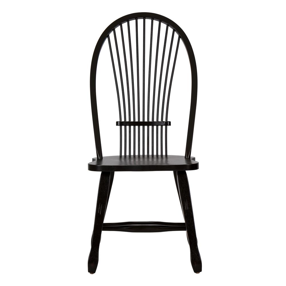 Treasures Sheaf Back Side Chair - Black-Set of 2 in Rustic Oak. Picture 3
