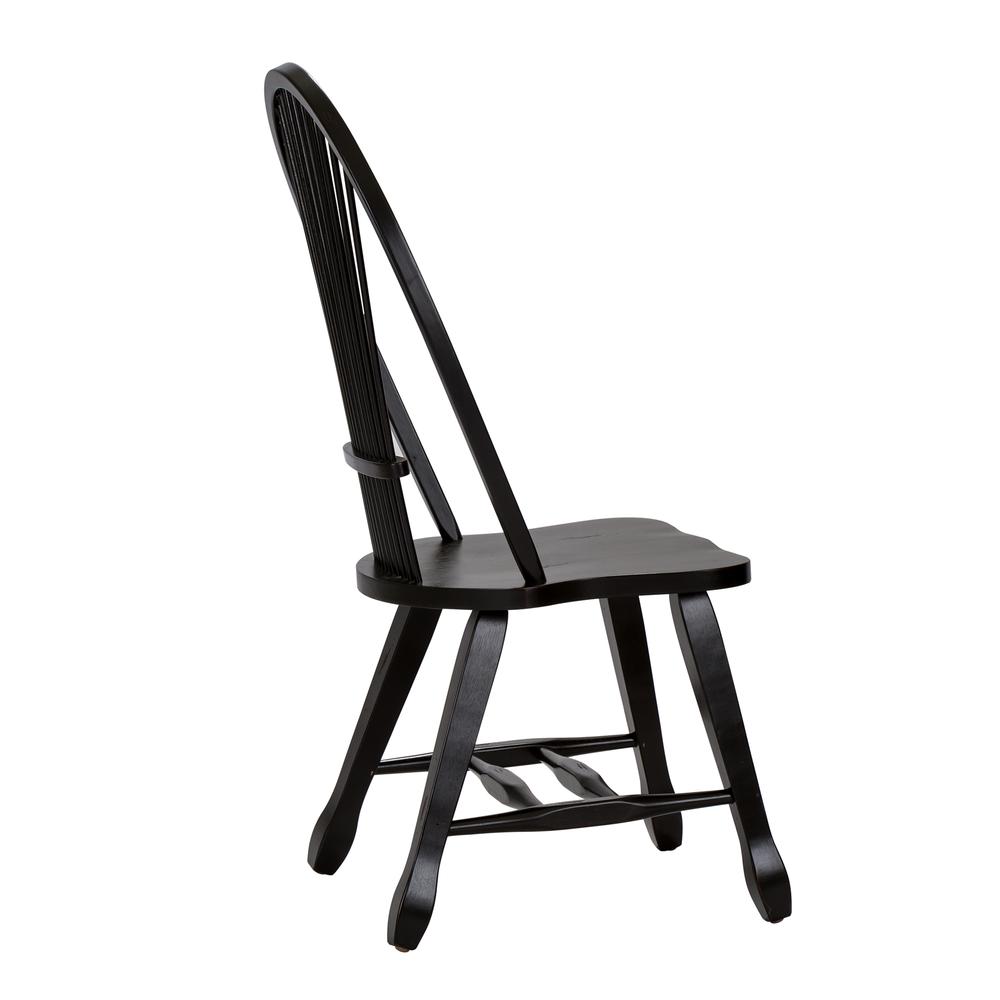 Treasures Sheaf Back Side Chair - Black-Set of 2 in Rustic Oak. Picture 8