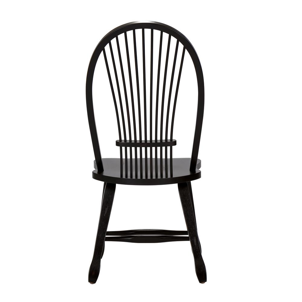 Treasures Sheaf Back Side Chair - Black-Set of 2 in Rustic Oak. Picture 10