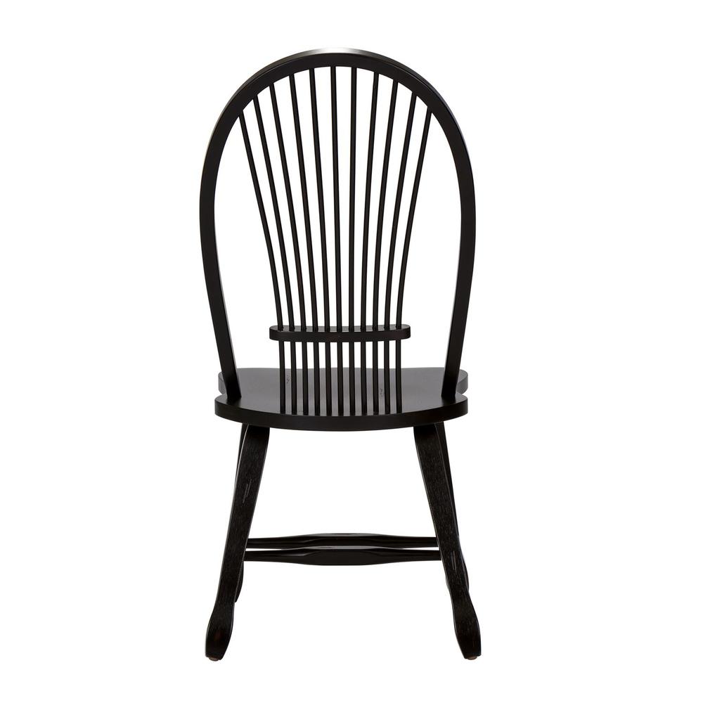 Treasures Sheaf Back Side Chair - Black in Rustic Oak. Picture 7