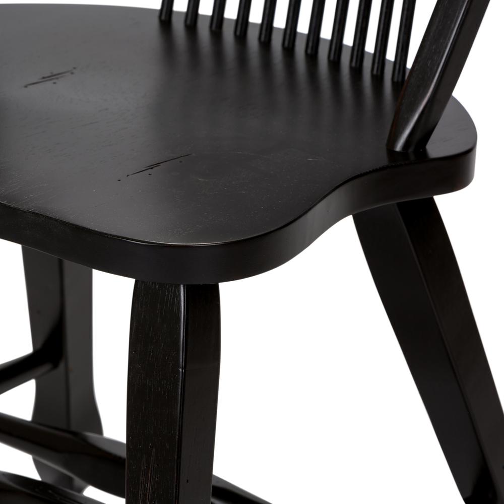 Treasures Sheaf Back Side Chair - Black-Set of 2 in Rustic Oak. Picture 5