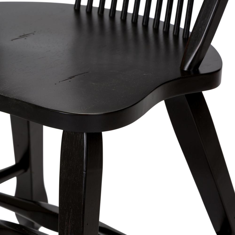 Treasures Sheaf Back Side Chair - Black in Rustic Oak. Picture 8