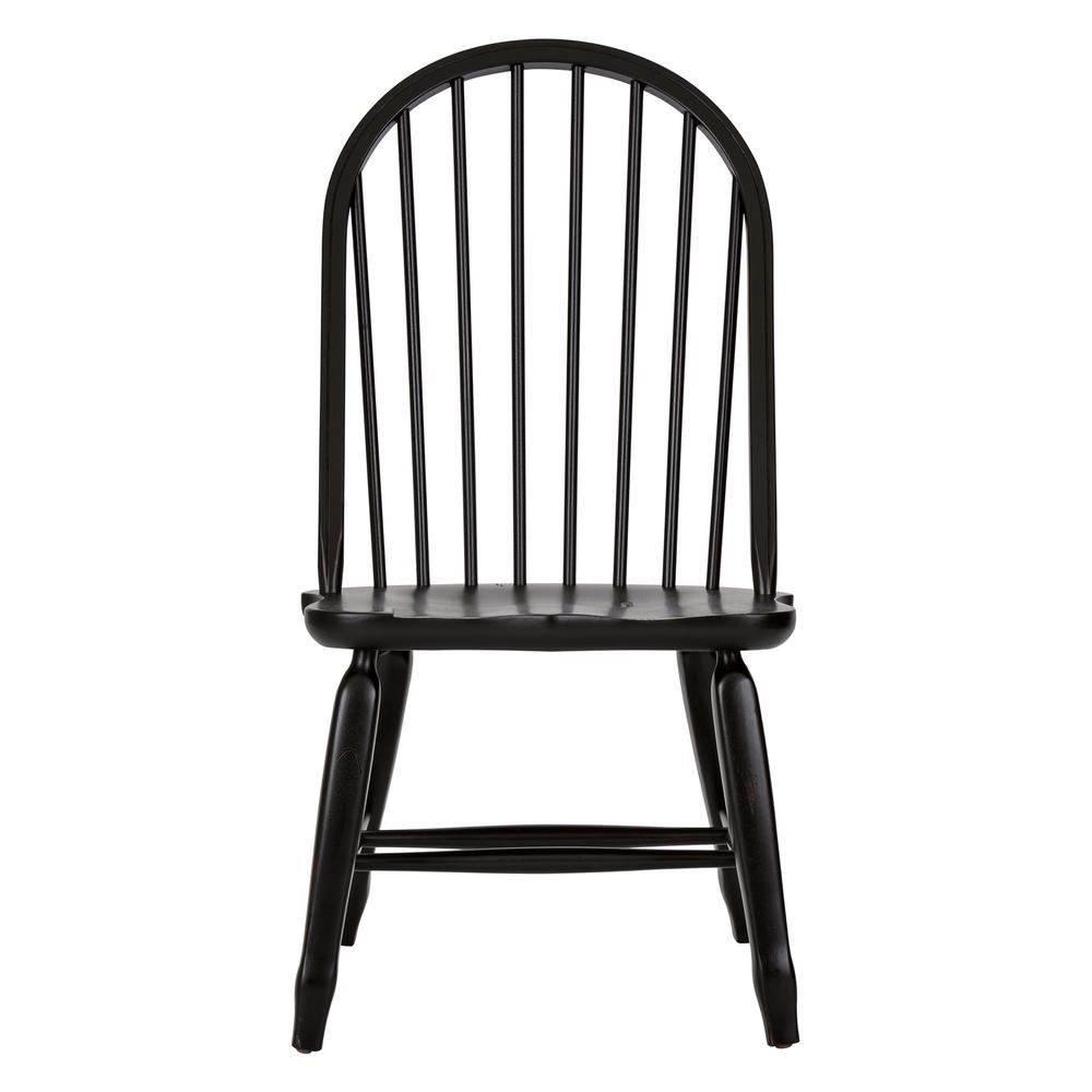 Treasures Bow Back Side Chair - Black-Set of 2 in Rustic Oak. Picture 3