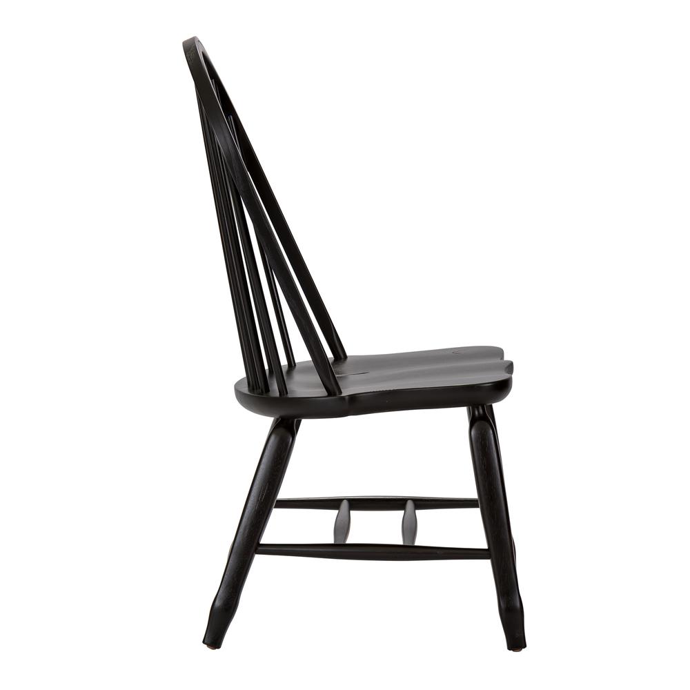 Treasures Bow Back Side Chair - Black-Set of 2 in Rustic Oak. Picture 8