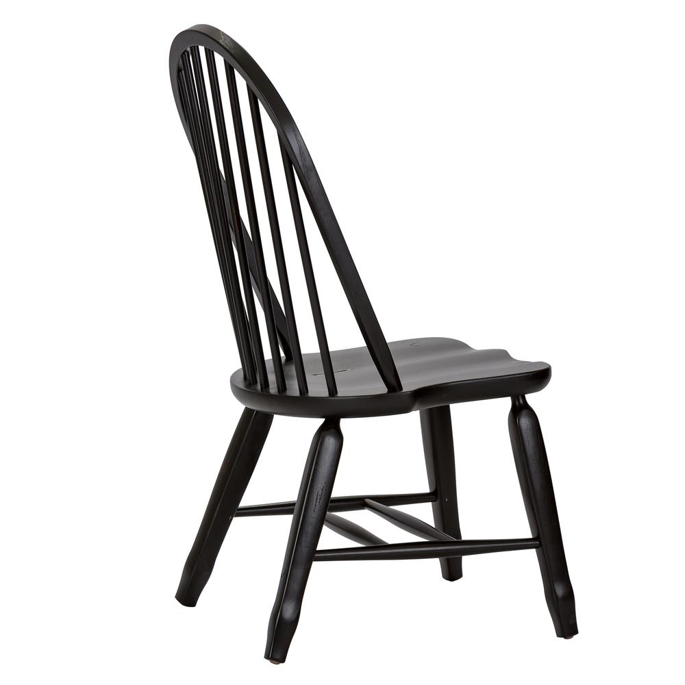 Treasures Bow Back Side Chair - Black-Set of 2 in Rustic Oak. Picture 9