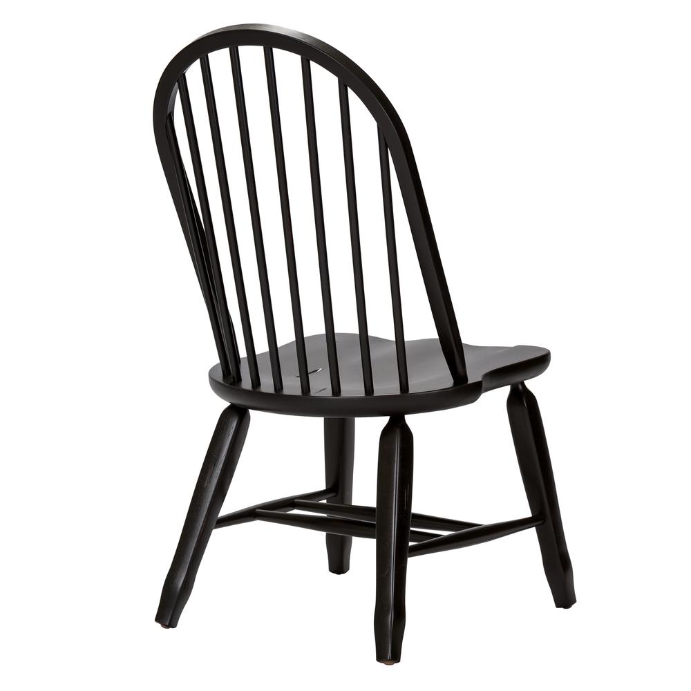 Treasures Bow Back Side Chair - Black-Set of 2 in Rustic Oak. Picture 10