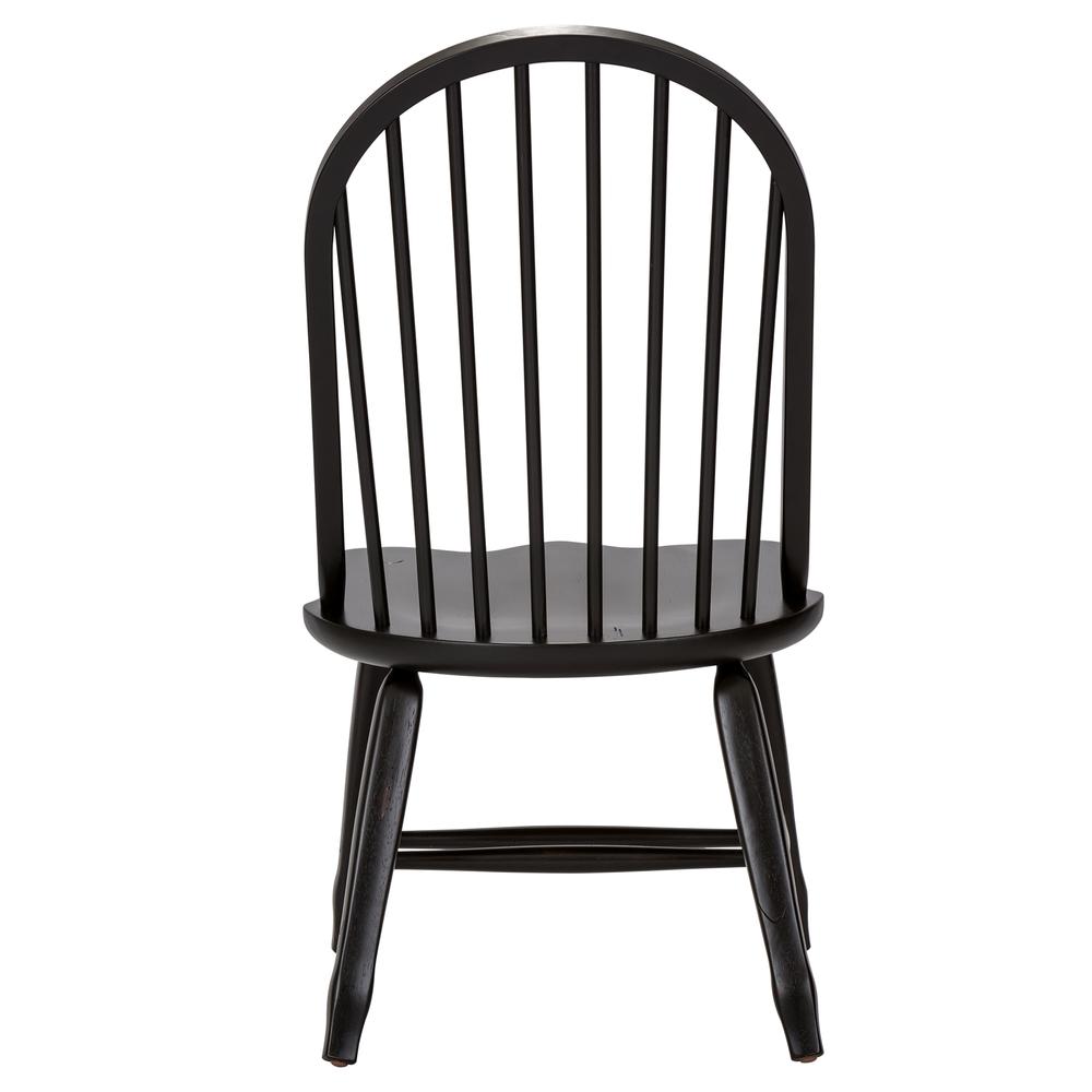 Treasures Bow Back Side Chair - Black-Set of 2 in Rustic Oak. Picture 5