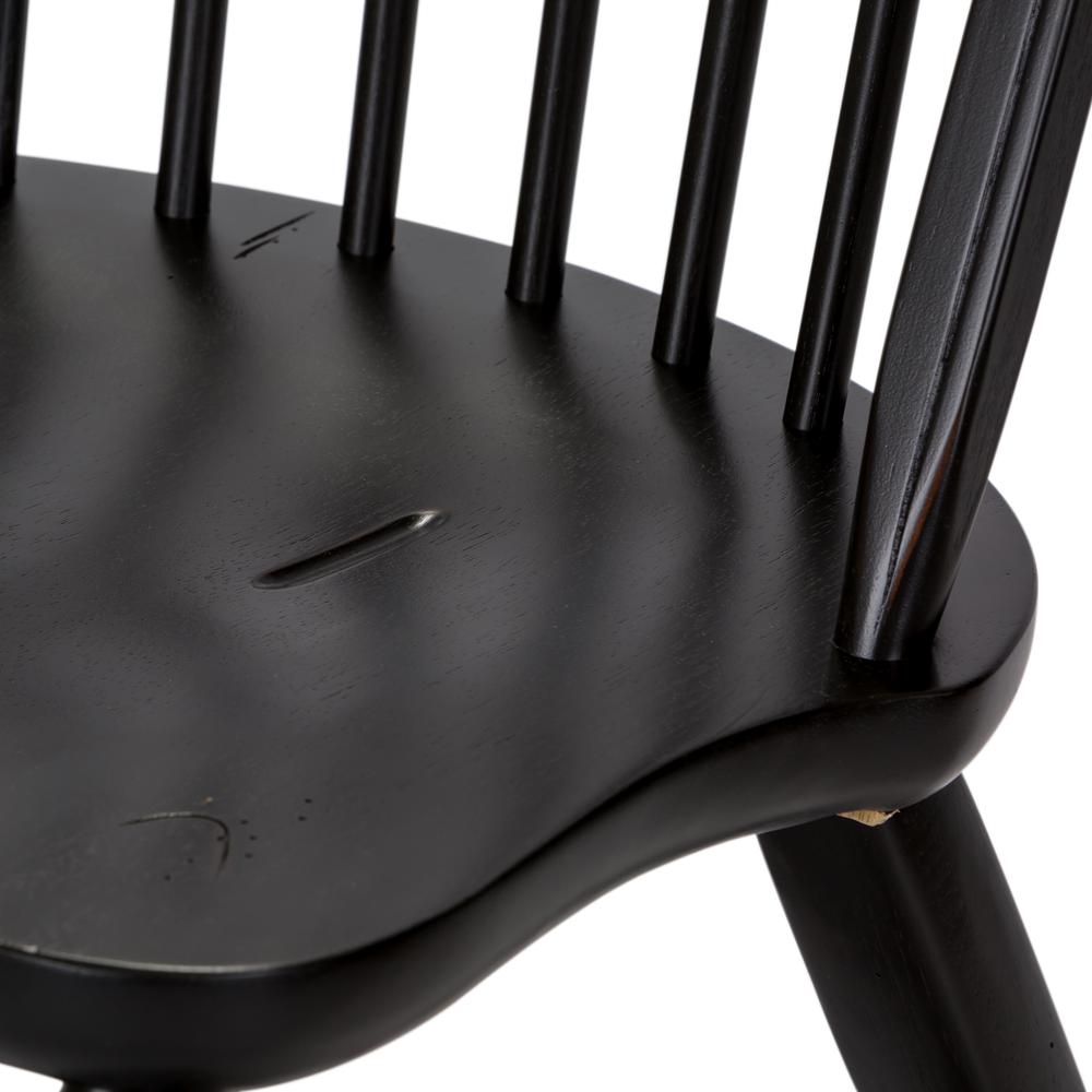 Treasures Bow Back Side Chair - Black-Set of 2 in Rustic Oak. Picture 6