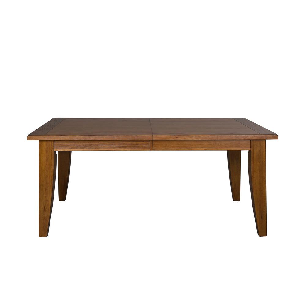 Treasures Rectangular Leg Table - Oak in Rustic Oak. Picture 1