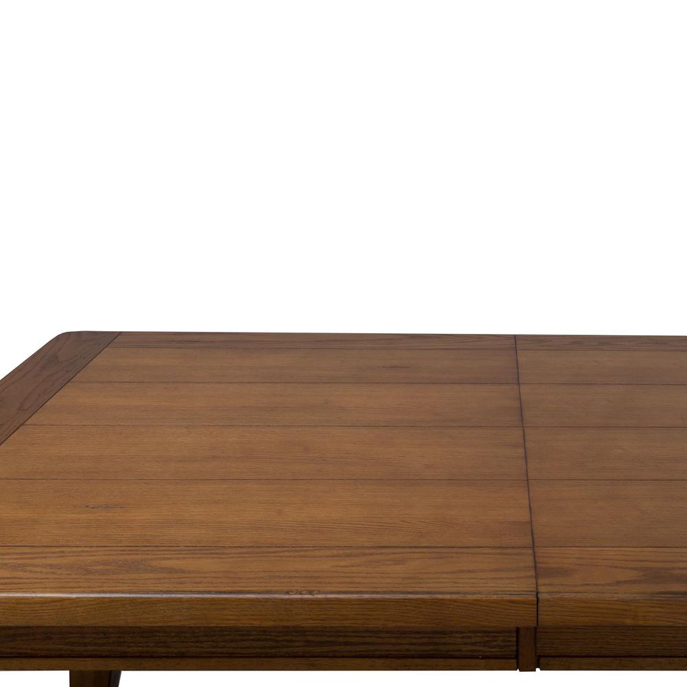 Treasures Rectangular Leg Table - Oak in Rustic Oak. Picture 3