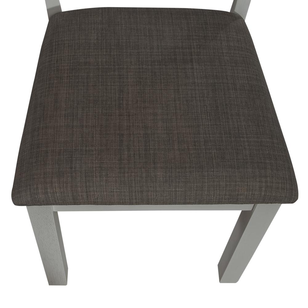 Slat Back Uph Side Chair (RTA) - Set of 2 Transitional White. Picture 7