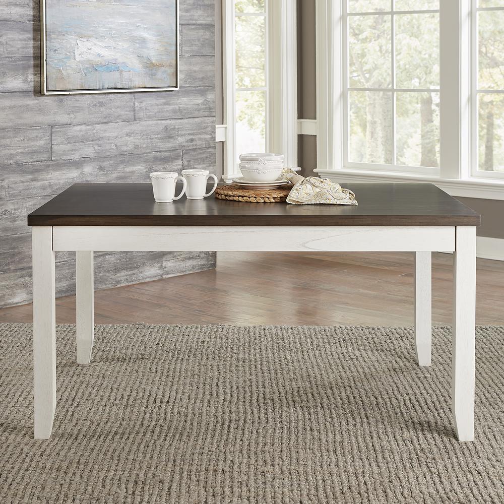 Brook Bay Rectangular Leg Table Top in Textured White w/ Carbon Gray Top. Picture 2