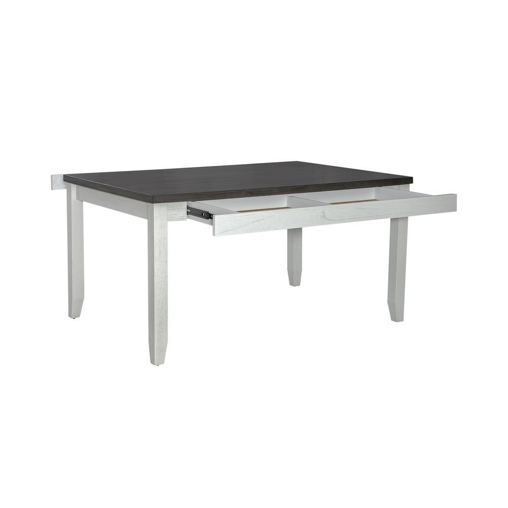 Brook Bay Rectangular Leg Table Top in Textured White w/ Carbon Gray Top. Picture 7