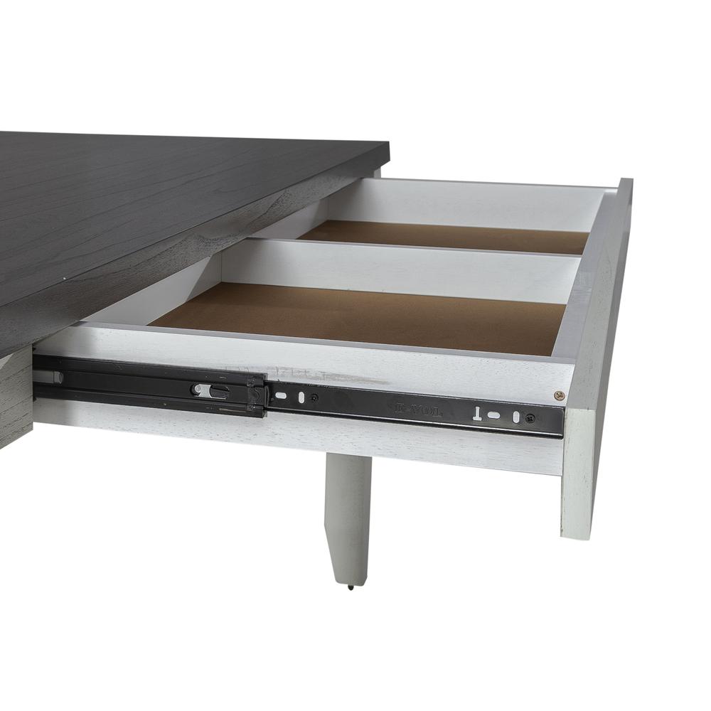 Brook Bay Rectangular Leg Table Top in Textured White w/ Carbon Gray Top. Picture 10
