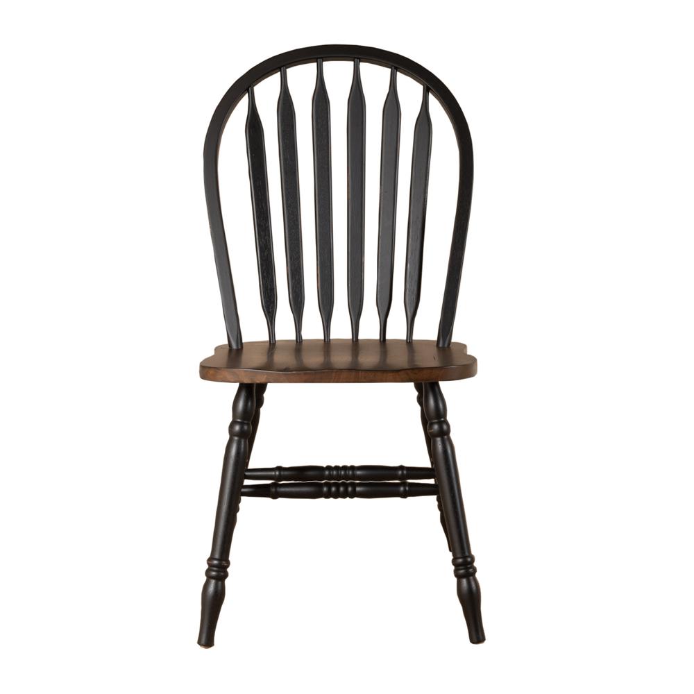 Windsor Side Chair)-Black- Set of 2 Solids Black. Picture 8