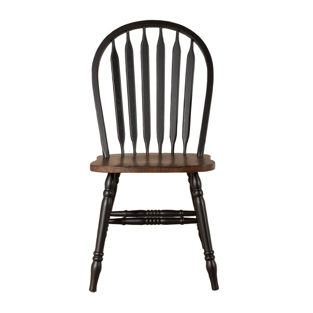 Carolina Crossing Windsor Side Chair- Black in Black w/ Antique Honey Top. Picture 1
