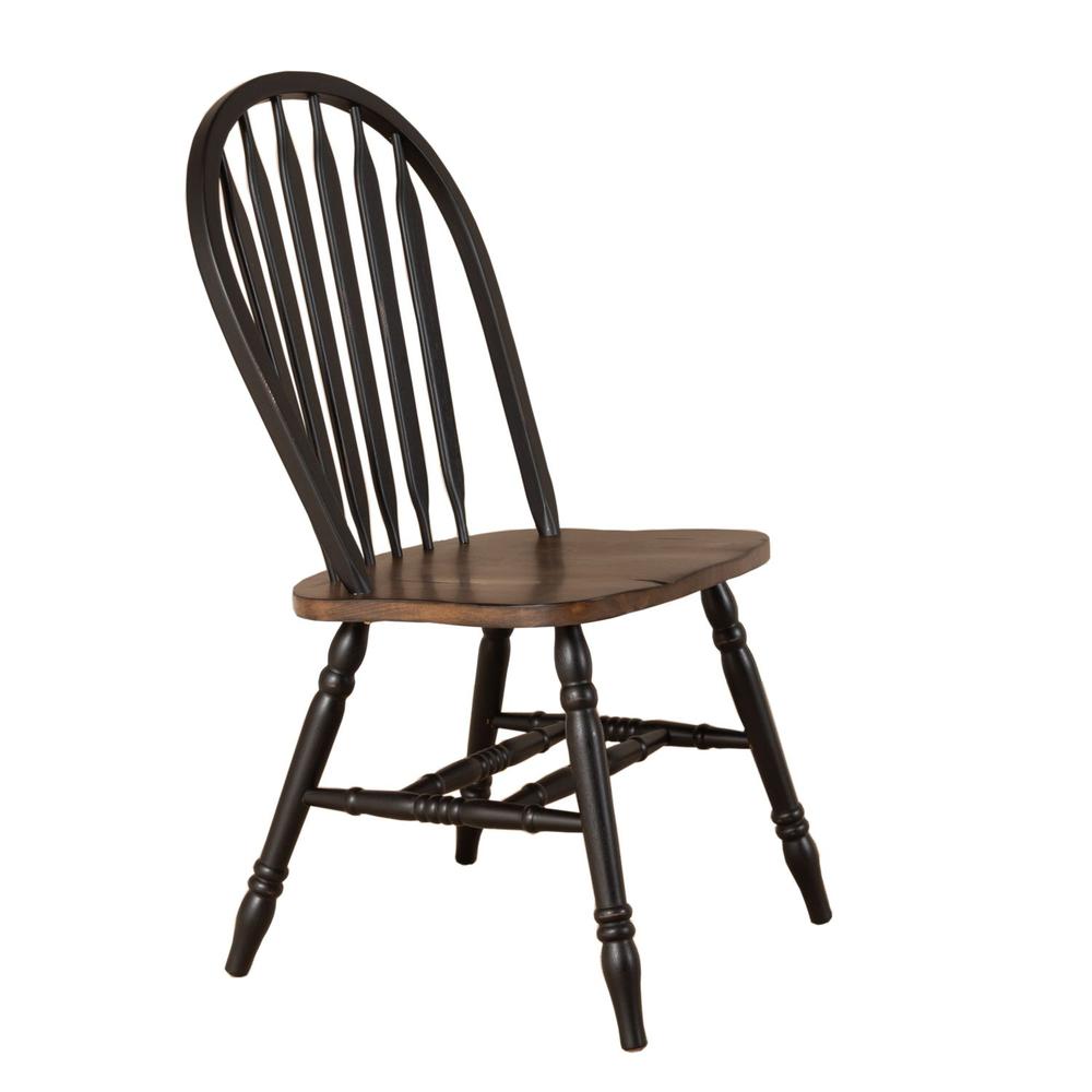 Carolina Crossing Windsor Side Chair- Black in Black w/ Antique Honey Top. Picture 2