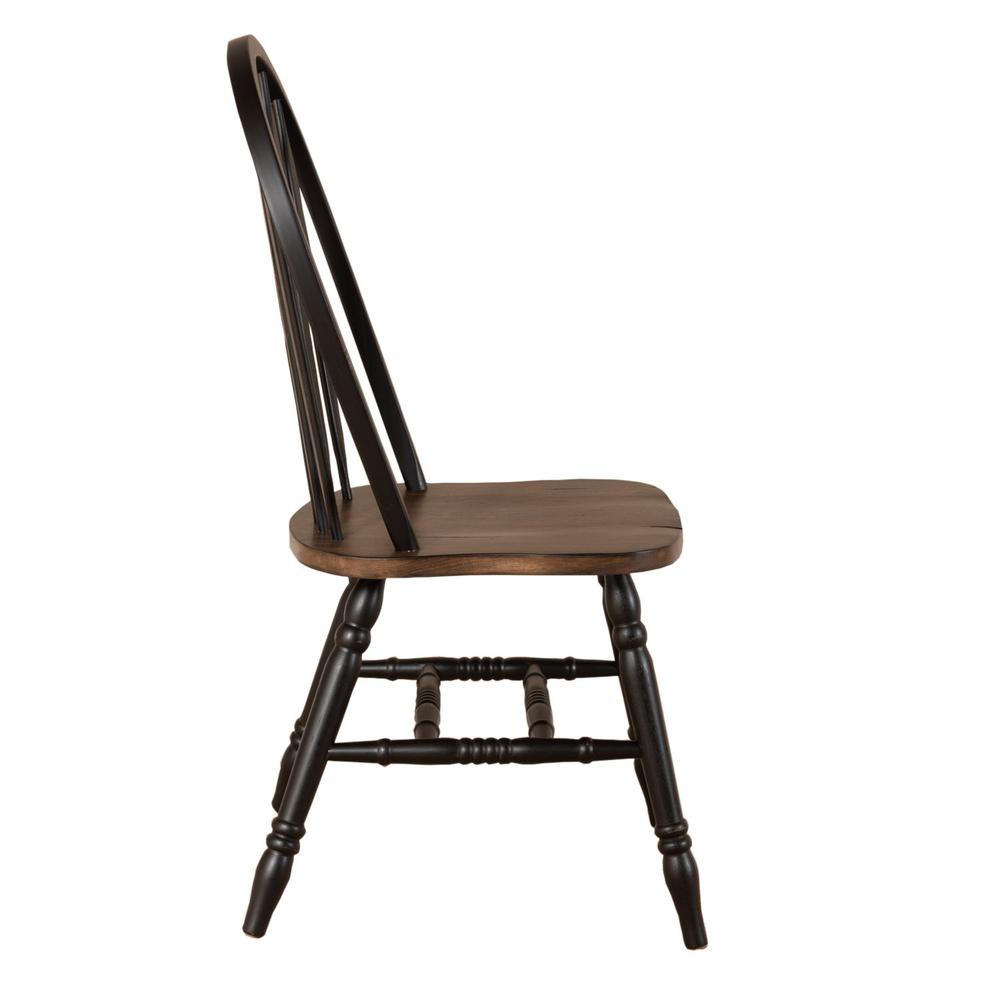 Carolina Crossing Windsor Side Chair- Black in Black w/ Antique Honey Top. Picture 3
