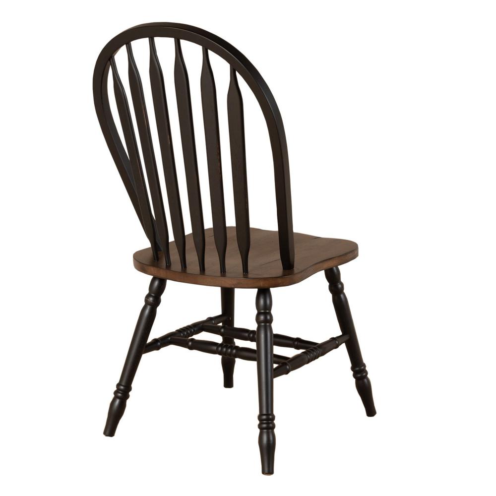 Carolina Crossing Windsor Side Chair- Black in Black w/ Antique Honey Top. Picture 4