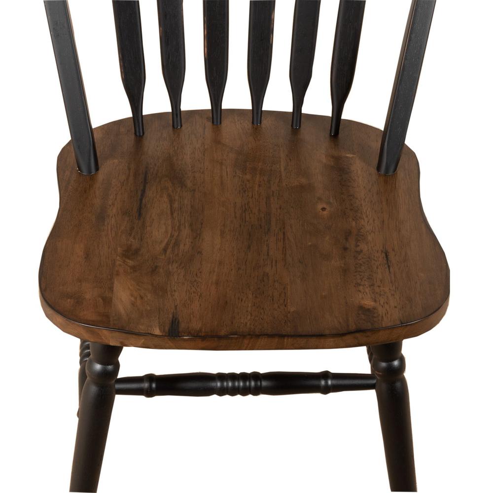Carolina Crossing Windsor Side Chair- Black in Black w/ Antique Honey Top. Picture 5
