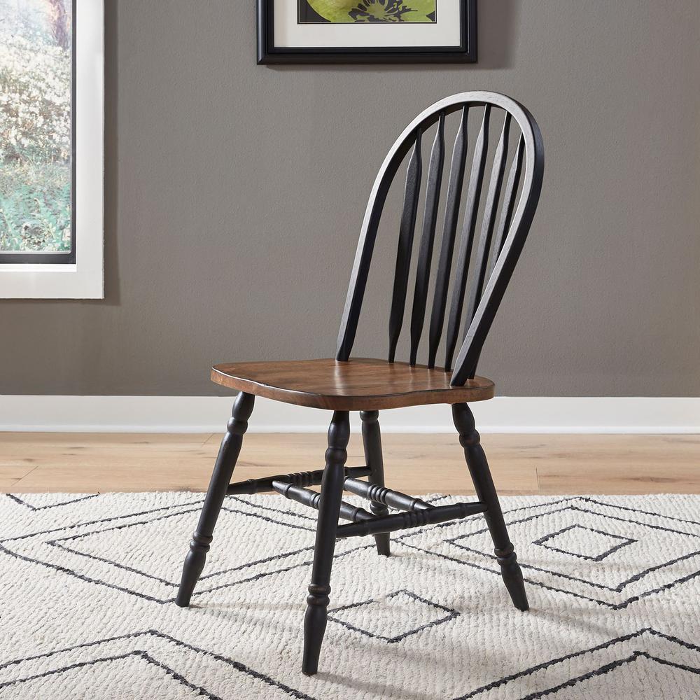 Carolina Crossing Windsor Side Chair- Black in Black w/ Antique Honey Top. Picture 6