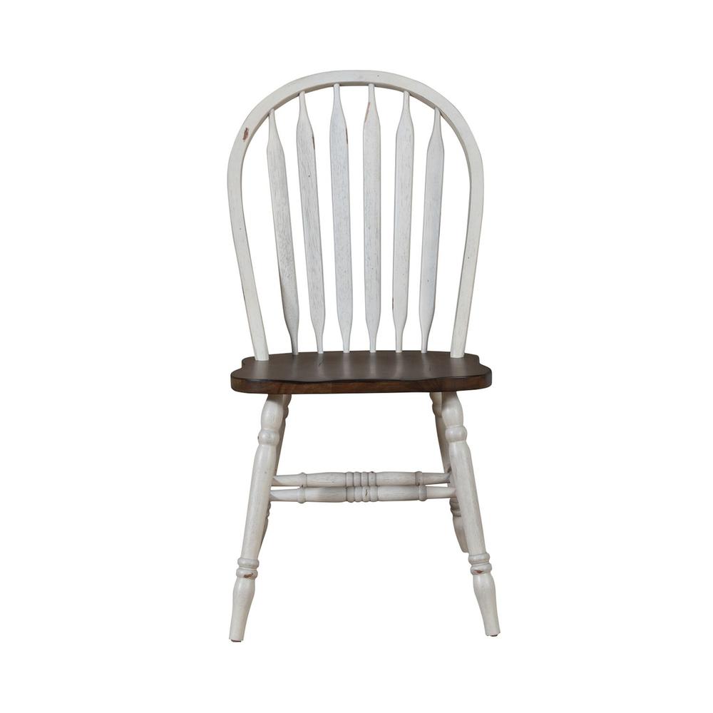 Carolina Crossing Windsor Side Chair- White in White w/ Antique Honey Top. Picture 2
