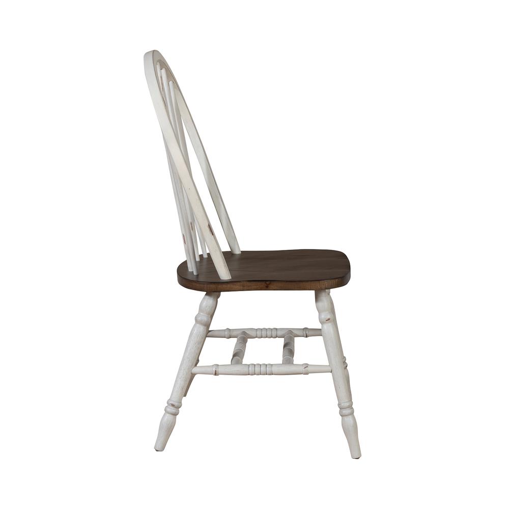 Windsor Side Chair- White- Set of 2 Solids White. Picture 4