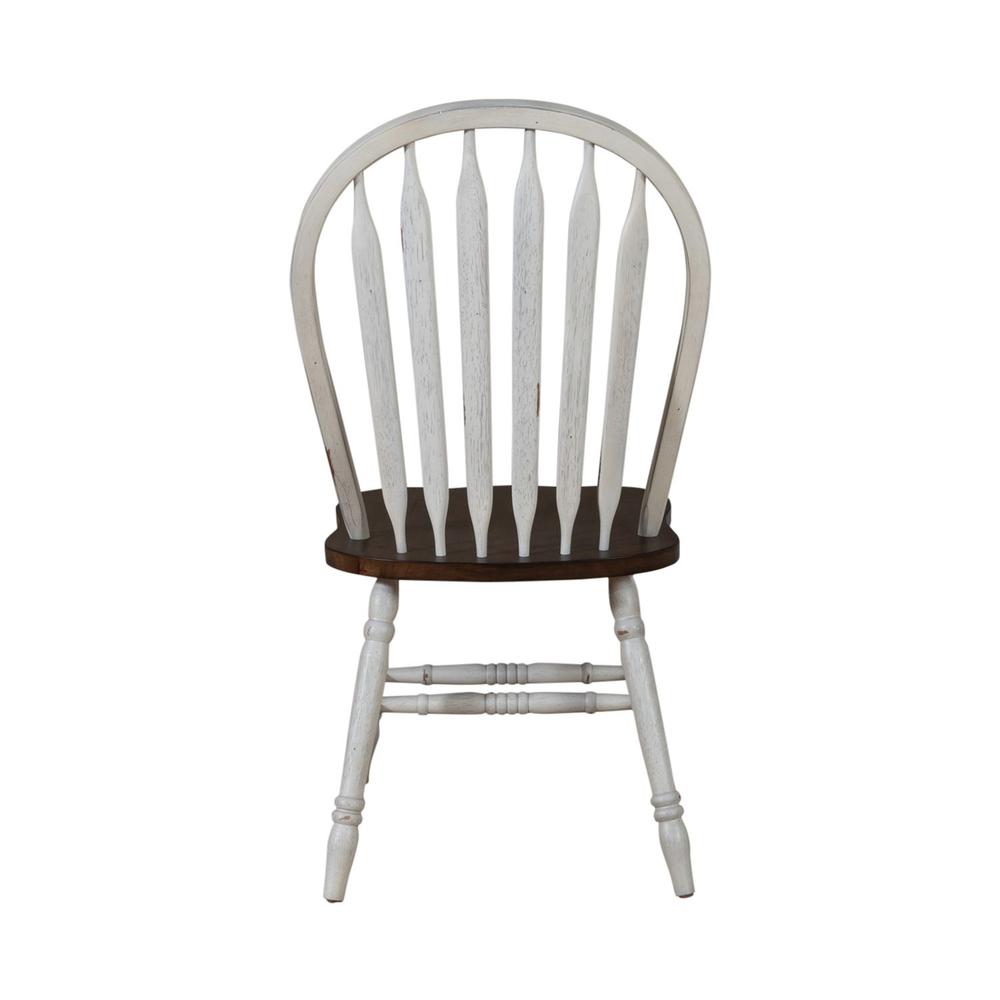Carolina Crossing Windsor Side Chair- White in White w/ Antique Honey Top. Picture 4