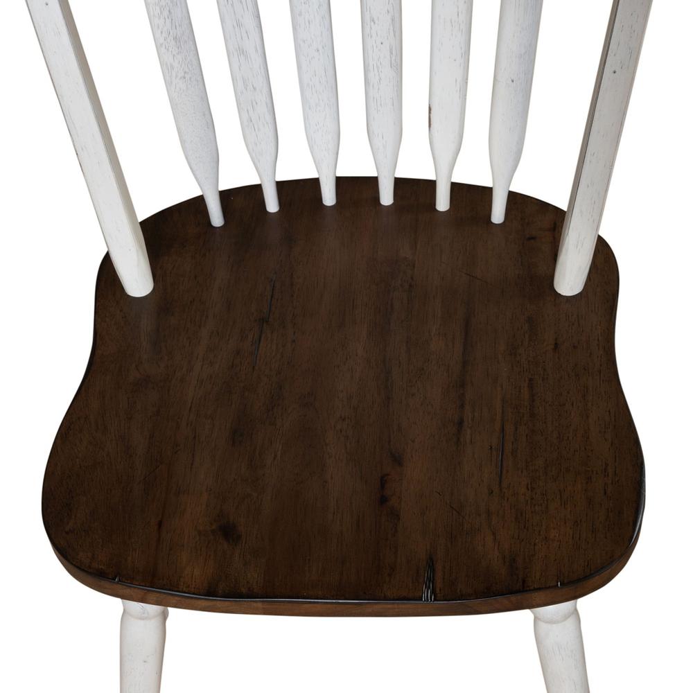 Carolina Crossing Windsor Side Chair- White in White w/ Antique Honey Top. Picture 5