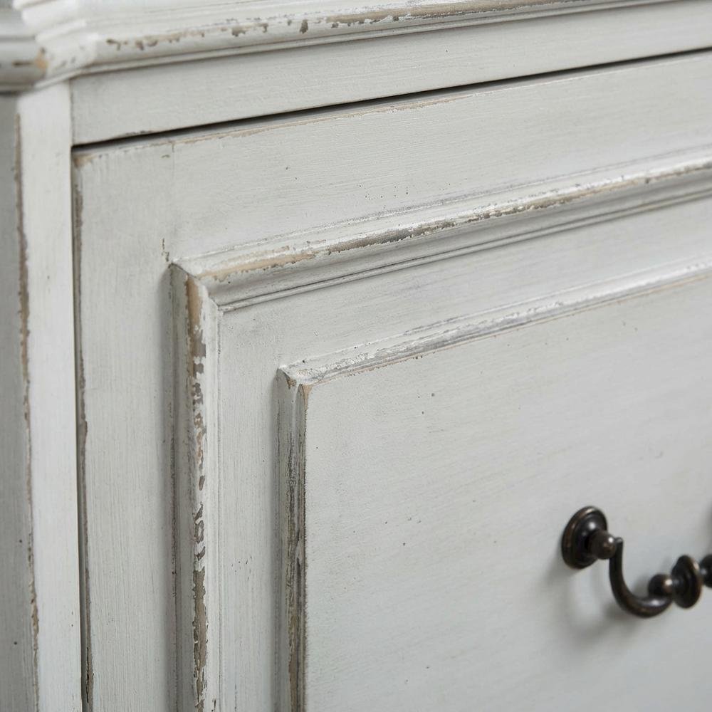 Antique White Credenza with Weathered Bark Finish, European Traditional Style. Picture 5