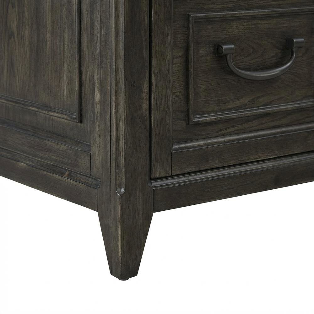 Elegant White Oak Veneer Credenza in Rubberwood Solids for Office Storage. Picture 6