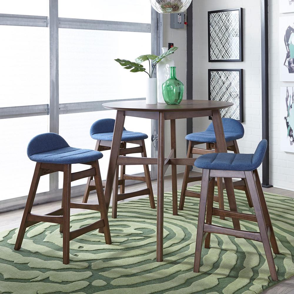 Space Savers 24 Inch Counter Chair - Blue (RTA) in Satin Walnut. Picture 6