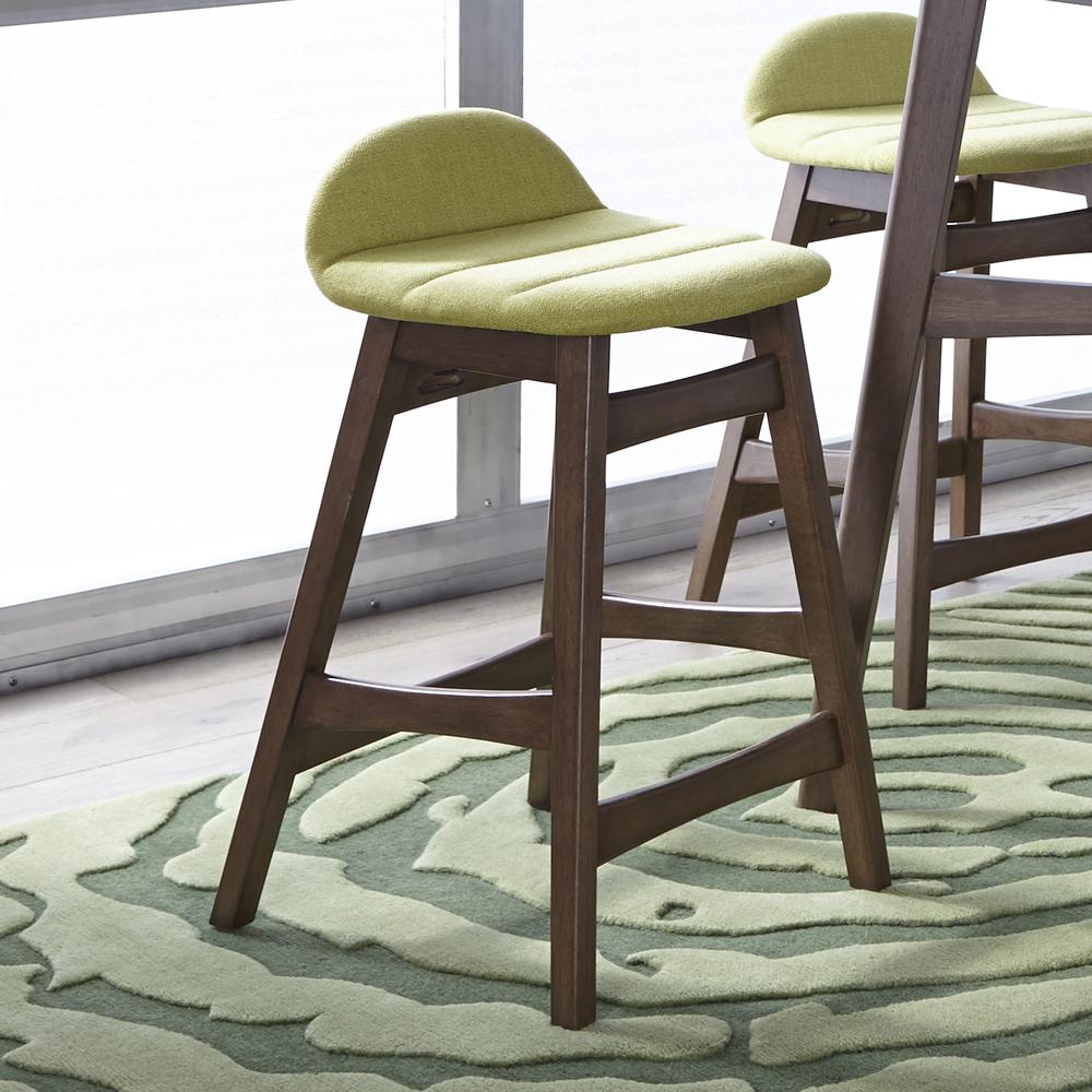 Space Savers 24 Inch Counter Chair - Green (RTA)-Set of 2 in Satin Walnut. Picture 2