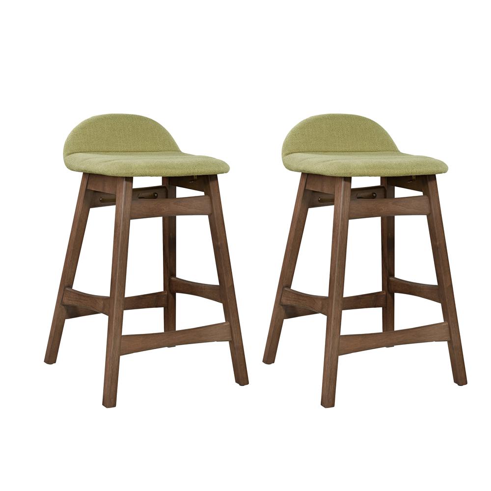 Space Savers 24 Inch Counter Chair - Green (RTA)-Set of 2 in Satin Walnut. Picture 1