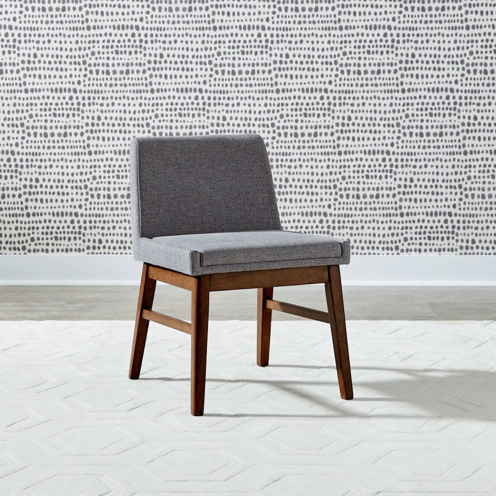 Space Savers Dining Accent Upholstered Side Chair (RTA) -Set of 2 - Satin Walnut. Picture 8