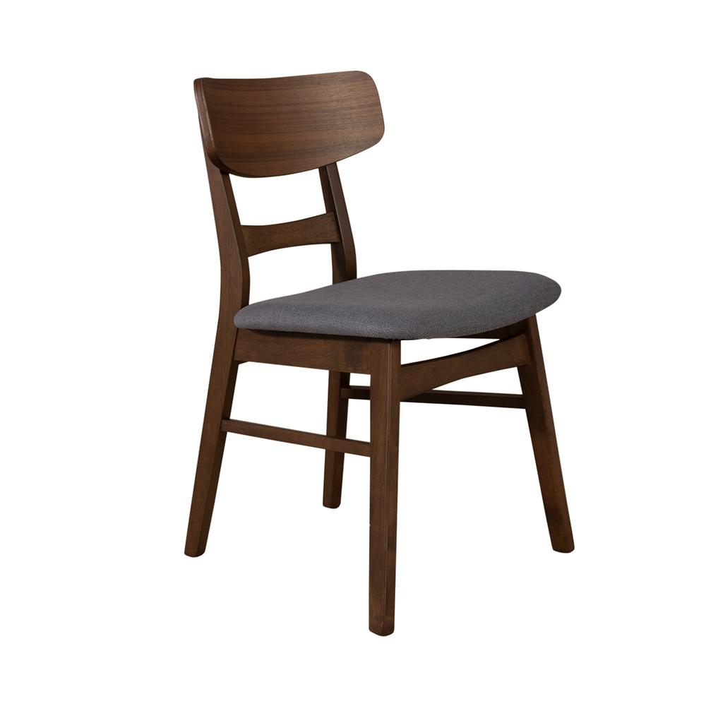 Panel Back Side Chair- Grey (RTA)- Set of 2 Contemporary Brown. Picture 6