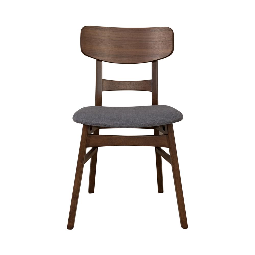 Panel Back Side Chair- Grey (RTA)- Set of 2 Contemporary Brown. Picture 7