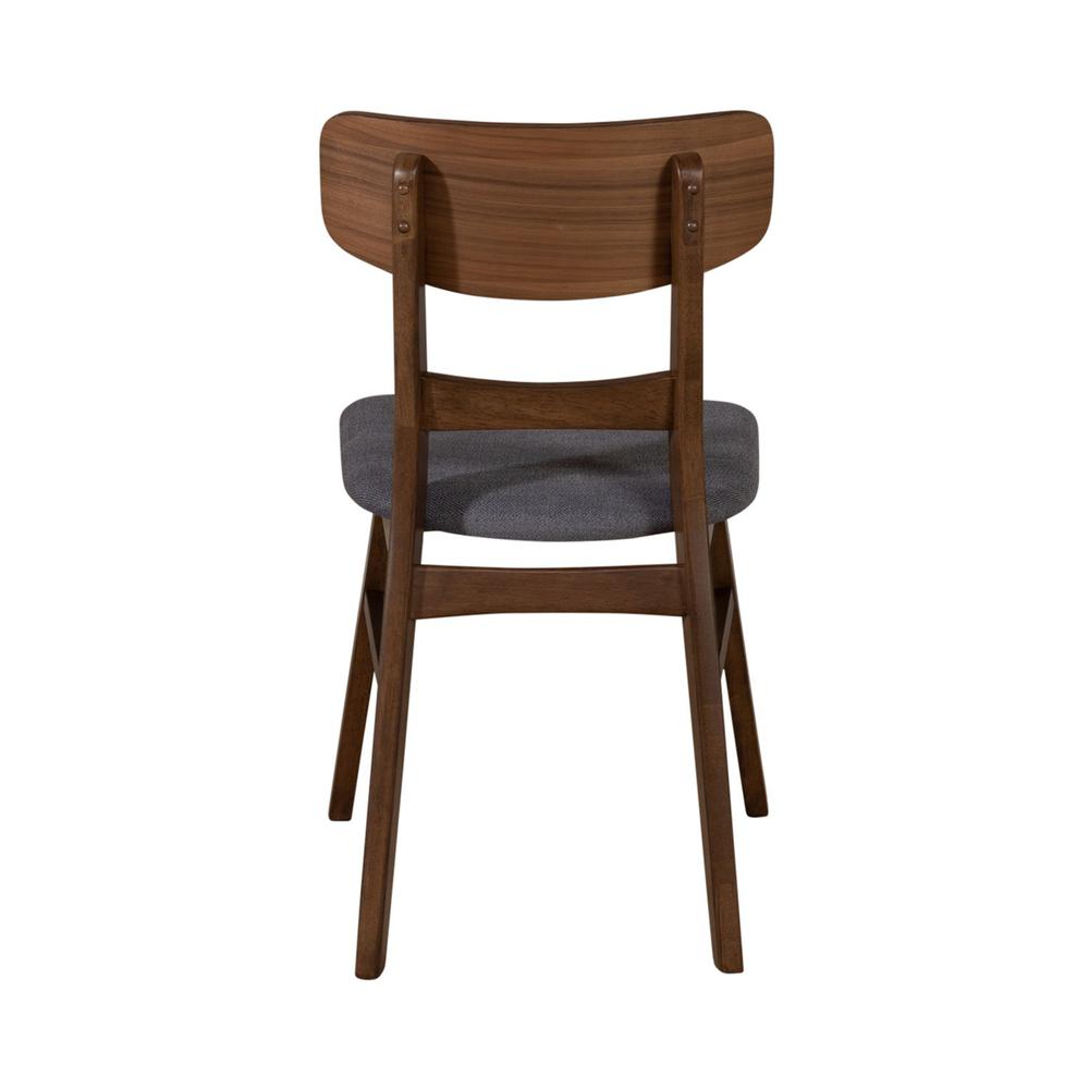 Space Savers Panel Back Side Chair- Grey (RTA) in Satin Walnut. Picture 5