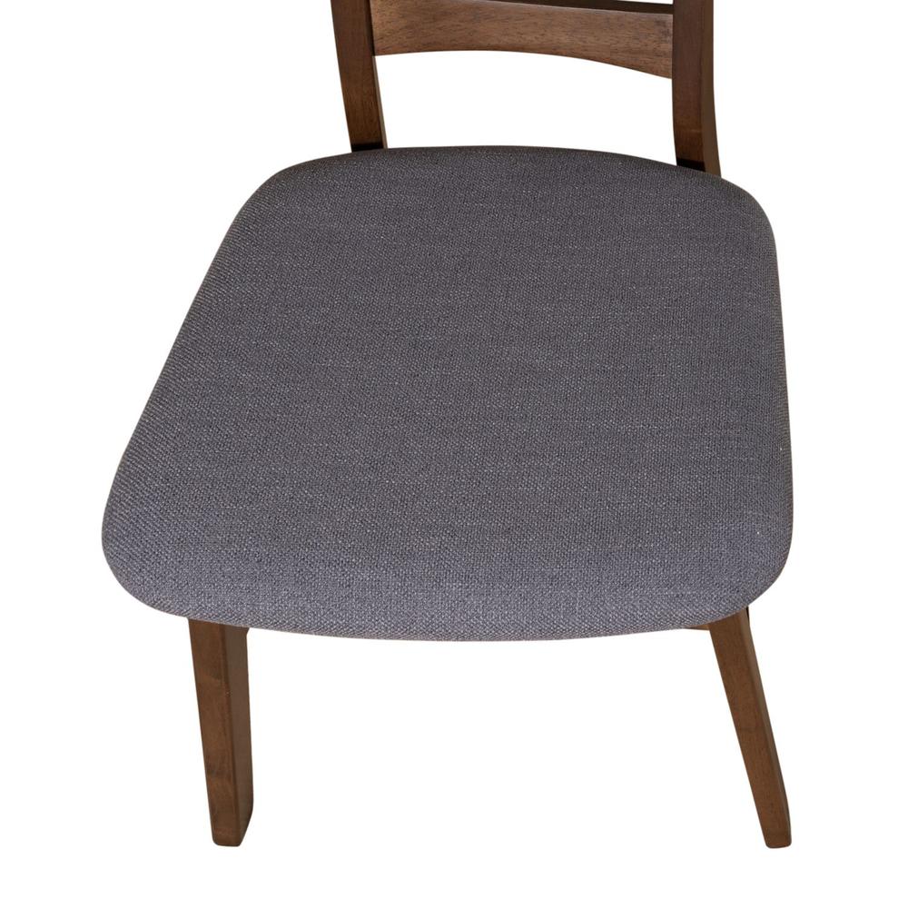Space Savers Panel Back Side Chair- Grey (RTA) in Satin Walnut. Picture 6