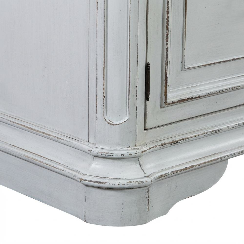 Antique White Credenza with Weathered Bark Finish, European Traditional Style. Picture 6