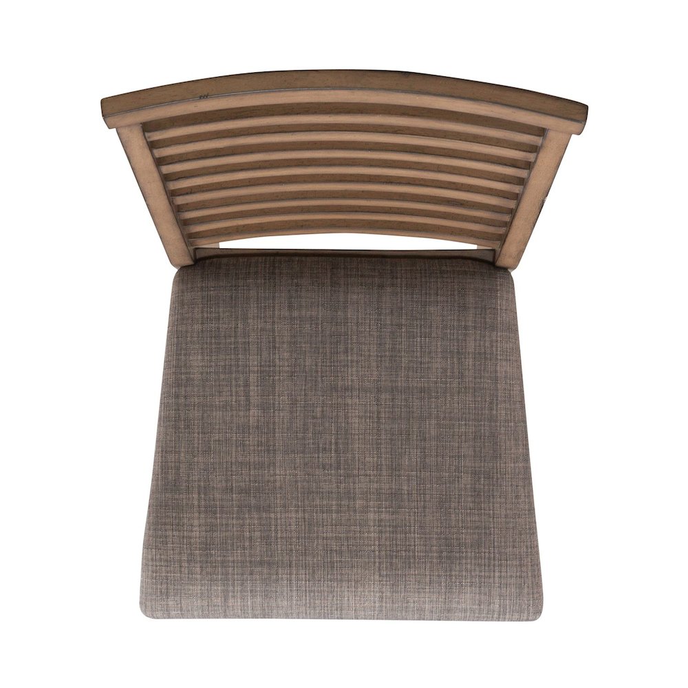 5 Pc Trestle Leaf Table Dining Room Set with 4 Ladder Back Side Chairs-Sandstone. Picture 8