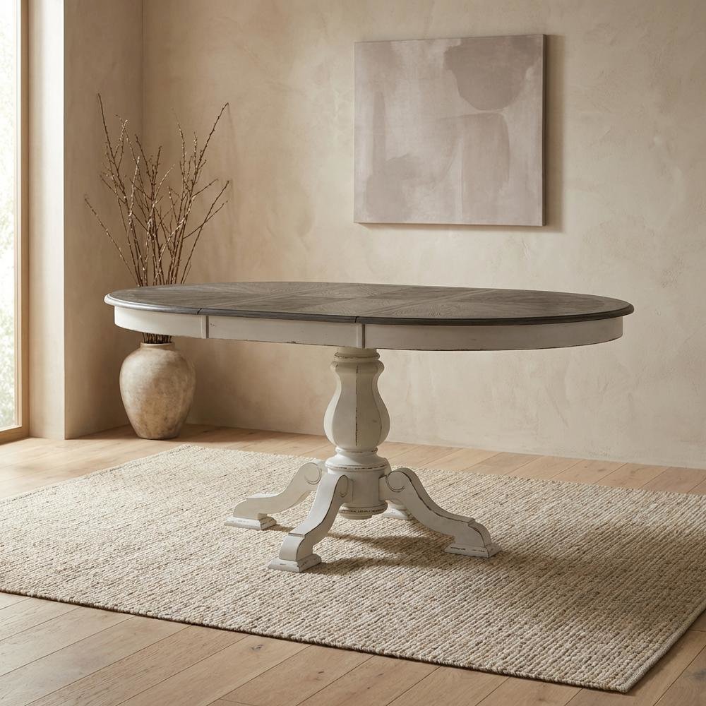 White, Pedestal Table, Pedestal Base, Quality Build. Picture 2