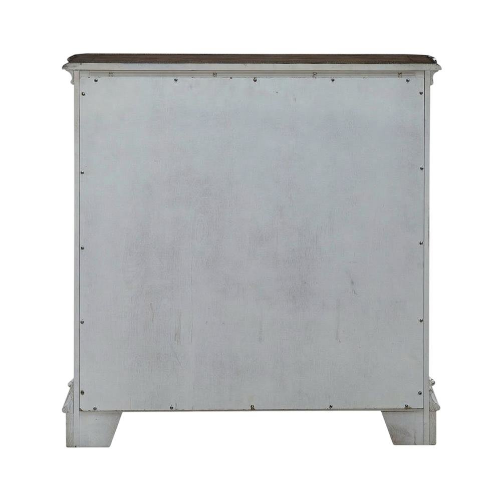 European Style Accent Cabinet in Antique White & Weathered Bark Oak. Picture 5