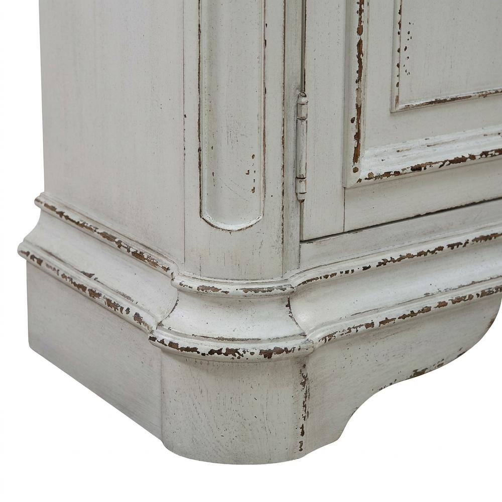 European Style Accent Cabinet in Antique White & Weathered Bark Oak. Picture 7