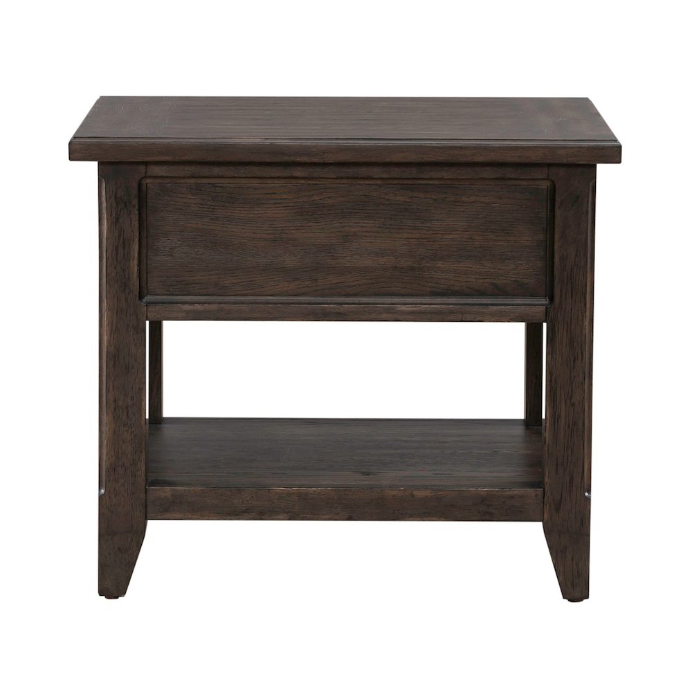 3 Pc Living Room Set - Stone Top Cocktail Table, 2 End Tables - Brown Oak Wood. Picture 7