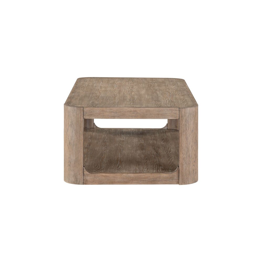 3 Piece Living Room Set Rectangular Cocktail Table, 2 End Tables - Clay Oak Wood. Picture 3
