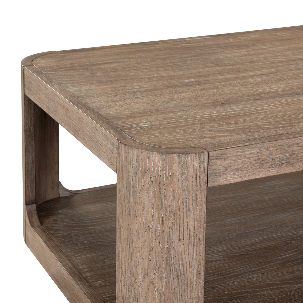 3 Piece Living Room Set Rectangular Cocktail Table, 2 End Tables - Clay Oak Wood. Picture 5