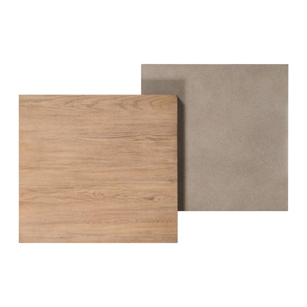 3 Pc Living Room Set, Faux Concrete Block Cocktail Table, 2 End Tables- Oak Wood. Picture 6